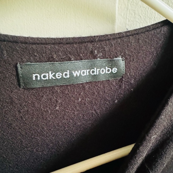 Naked Wardrobe Black Knee Length Long Sleeve Lined Dress Sz Small - Picture 4 of 4